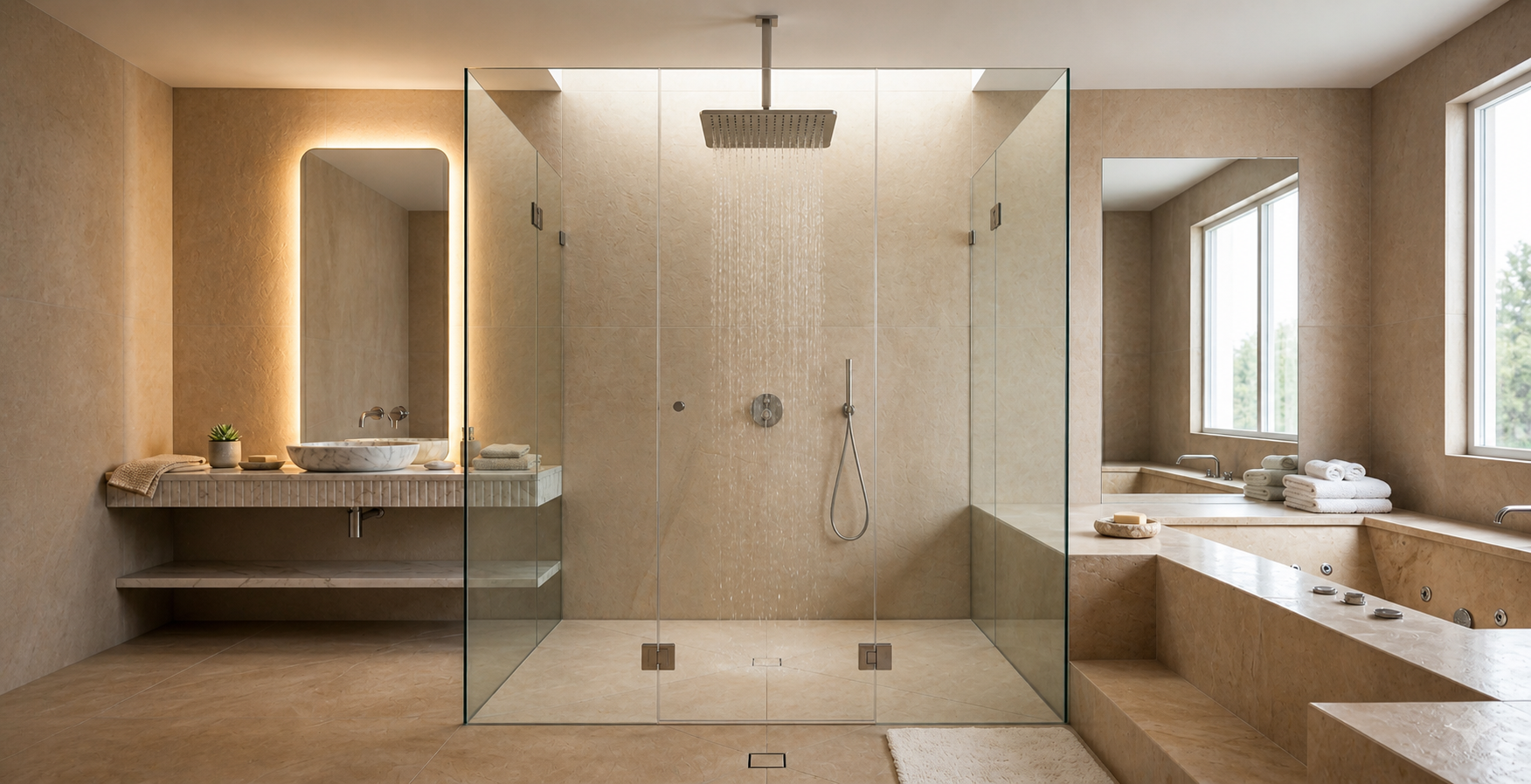 Overhead showers